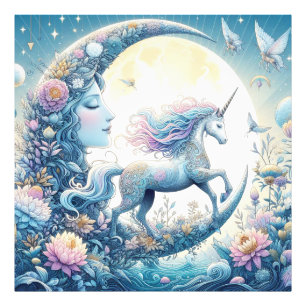 Impression Photo Unicorne Et La Lune