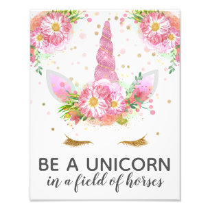 Impression Photo Unicornes en fleurs