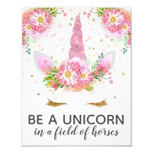 Impression Photo Unicornes en fleurs (Devant)