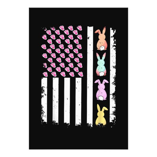 Impression Photo US American Flag with Bunny for Easter Day (Devant)