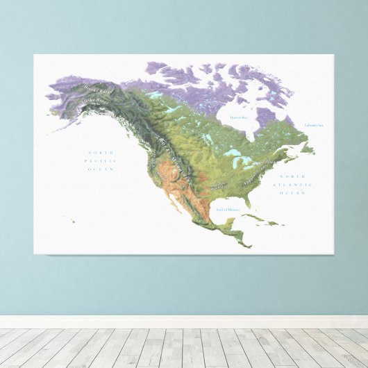 Impression Photo US USA American Mountain Ranges Map 60x40 pouces