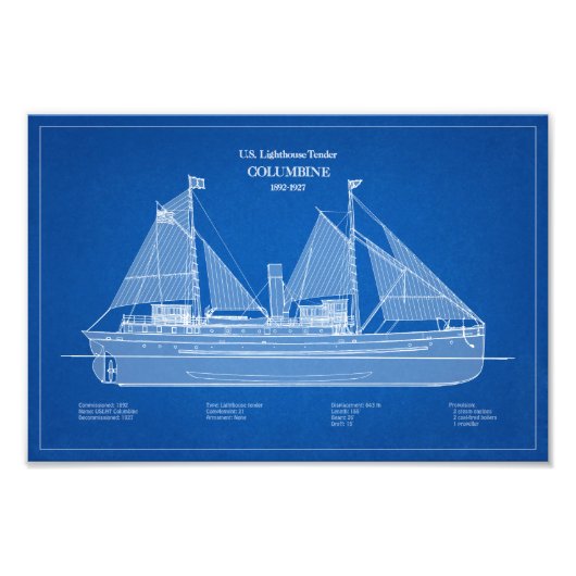 Impression Photo USCG Lighthouse Tender Columbine - ABD (Devant)