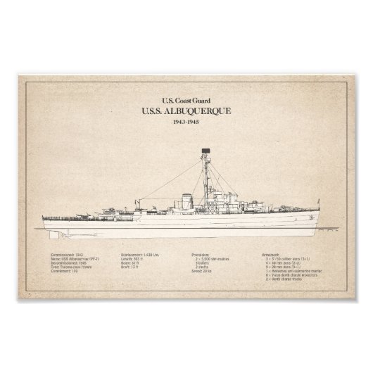 Impression Photo USCG USS Albuquerque PF-7 - SBD (Devant)