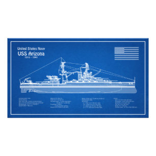 Impression Photo USS Arizona - Plan de plan d'expédition ABD
