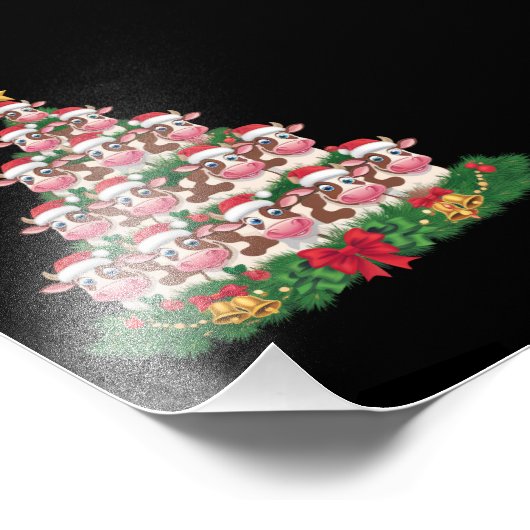 Impression Photo Vache Noël Arbre drôle Vache Lover Vache Noël (Coin)