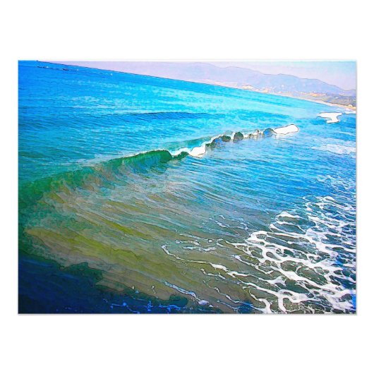 Impression Photo Vagues à l'aquarelle (Devant)