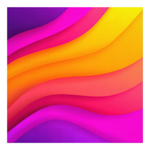 Impression Photo Vagues arc-en-ciel magenta