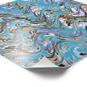 Impression Photo Vagues en bleu acrylique pour l'art Abstrait (Coin)