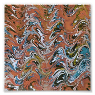 Impression Photo Vagues en rouge et bleu acrylique pour l'art Abstr