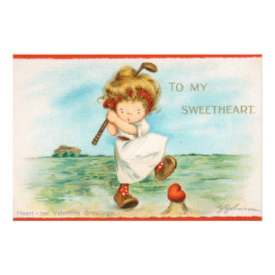 Impression Photo Valentine de golf fantaisiste et kitsch, circa 191