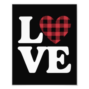Impression Photo Valentines Jour Coeur Plaid Amour