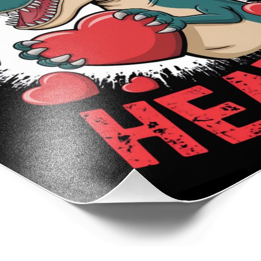 Impression Photo Valentines Jour Dinosaure I Voler Coeurs Aimer T r (Coin)