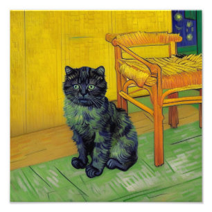 Impression Photo Van Gogh Black Cat