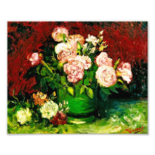 Impression Photo Van Gogh Bowl avec Peonies et Roses