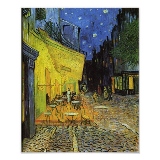 Impression Photo Van Gogh; Café Terrasse en soirée (Devant)