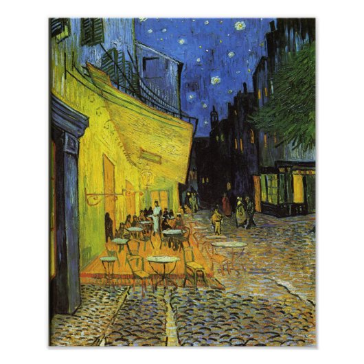 Impression Photo Van Gogh; Café Terrasse en soirée (Devant)