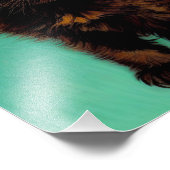 Impression Photo Van Gogh Chat noir Fleurs rouges (Coin)