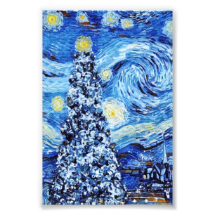 Impression Photo Van Gogh - La nuit étoilée - Noël blanc