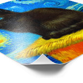 Impression Photo Van Gogh Style Starry Night Cat (Coin)