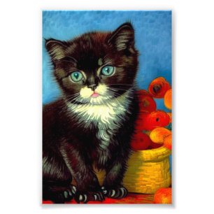 Impression Photo Van Gogh Tuxedo Cat