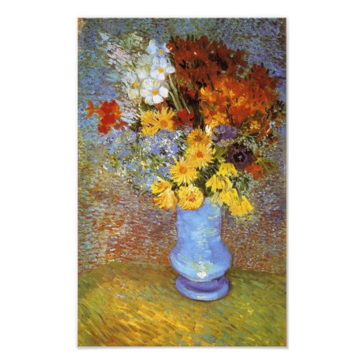 Impression Photo Vase avec marguerites et anémones - Van Gogh (Devant)