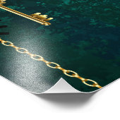 Impression Photo Veille bijoux Steampunk sur un Arrière - plan vert (Coin)