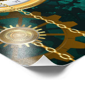 Impression Photo Veille bijoux Steampunk sur un Arrière - plan vert (Coin)