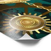 Impression Photo Veille bijoux Steampunk sur un Arrière - plan vert (Coin)