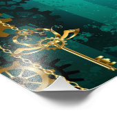 Impression Photo Veille bijoux Steampunk sur un Arrière - plan vert (Coin)