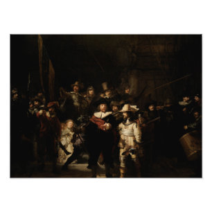Impression Photo Veille nocturne par Rembrandt
