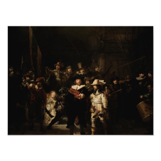 Impression Photo Veille nocturne par Rembrandt (Devant)