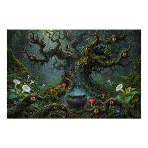 Impression Photo Veilleurs dans le bois sorcier Black Cat Cauldron