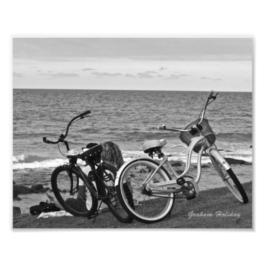 Impression Photo Vélos au bord de la mer (Devant)
