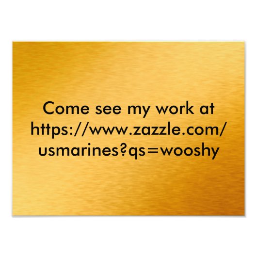 Impression Photo Venez voir mon travail à https://www.zazzle.com/us (Devant)