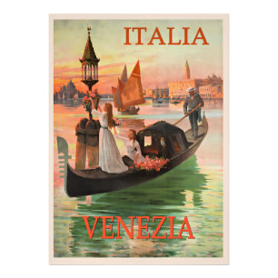 Impression Photo Venise, Italie affiche de voyage vintage,