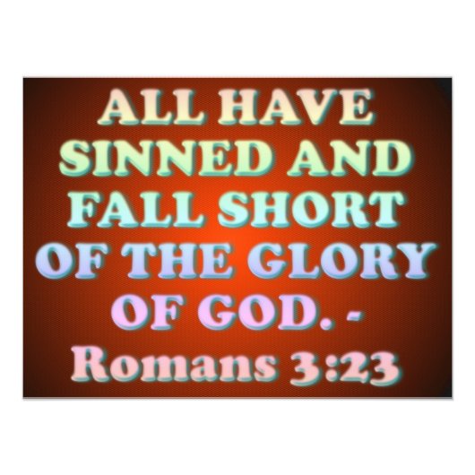 Impression Photo verset biblique de Romains 3:23. (Devant)
