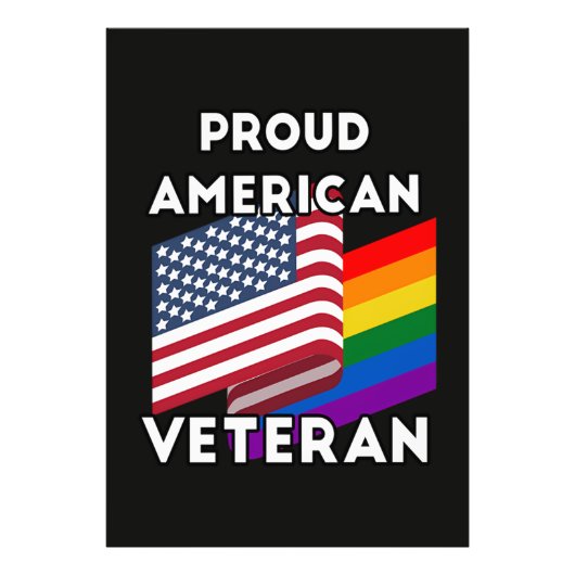 Impression Photo Vétérans LGBT - Drapeau Américain (Devant)