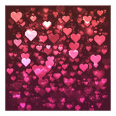 Impression Photo Vibrant Coeurs de Bokeh rose et rouge de l'amour (Devant)