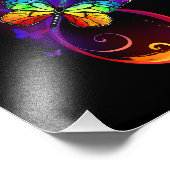 Impression Photo Vibrant infini avec papillon arc-en-ciel sur fond  (Coin)