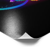 Impression Photo Vibrant infinity with rainbow butterfly on black (Coin)