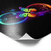 Impression Photo Vibrant infinity with rainbow butterfly on black (Coin)