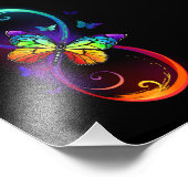 Impression Photo Vibrant infinity with rainbow butterfly on black (Coin)