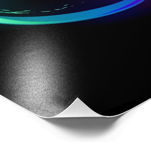 Impression Photo Vibrant infinity with rainbow butterfly on black (Coin)