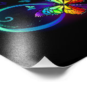 Impression Photo Vibrant infinity with rainbow butterfly on black (Coin)