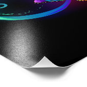 Impression Photo Vibrant infinity with rainbow butterfly on black (Coin)