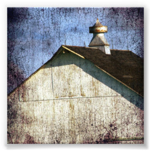 Impression Photo Vieille grunge blanche de grange