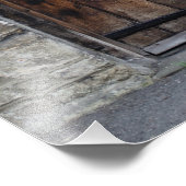 Impression Photo Vielle porte d'entrée en bois avec lumière (Coin)