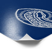 Impression Photo Vierge Marie, dentelle blanche, bleu marine (Coin)