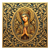 Impression Photo Vierge Marie Révérence Dorée (Devant)