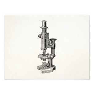 Impression Photo Vieux microscope antique de la Science de
